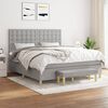 vidaXL Cama box spring con colch&oacute;n tela gris claro 180x200 cm