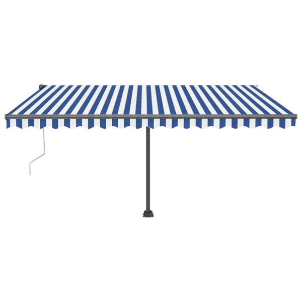 vidaXL Toldo de pie autom&aacute;tico azul y blanco 400x350 cm