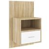 vidaXL Mesita de noche de pared blanco y roble Sonoma