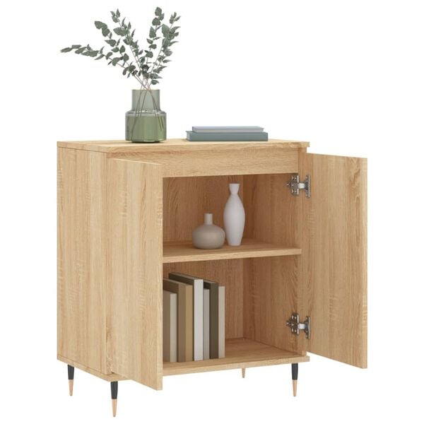vidaXL Aparador de madera contrachapada roble Sonoma 60x35x70 cm