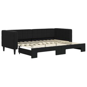 vidaXL Sof&aacute; cama nido terciopelo negro 80x200 cm