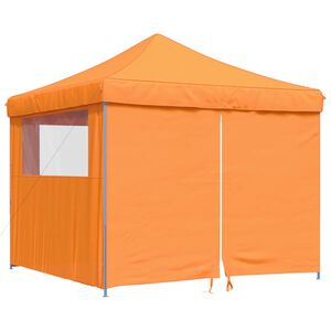vidaXL Tienda de fiesta plegable Pop-Up 4 paredes laterales naranja