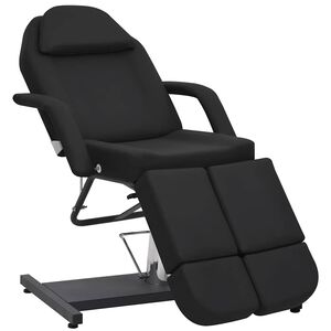 vidaXL Sill&oacute;n de sal&oacute;n de belleza cuero sint&eacute;tico negro 180x62x78 cm