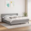 vidaXL Cama box spring con colch&oacute;n tela gris claro 180x200 cm