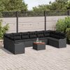 vidaXL Conjunto de sof&aacute;s de jard&iacute;n 11 pcs Negro rat&aacute;n sint&eacute;tico