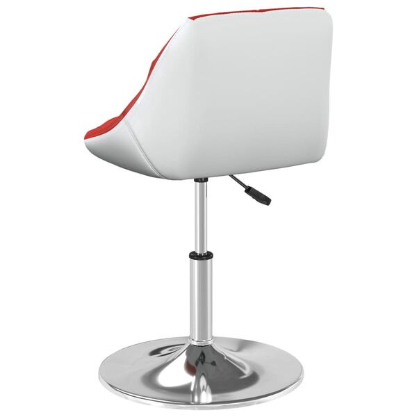 vidaXL Silla de comedor cuero sint&eacute;tico rojo y blanco