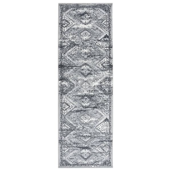 vidaXL Alfombra de pasillo BCF gris oriental 100x300 cm