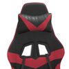 vidaXL Silla gaming con reposapiés cuero sintético negro rojo tinto