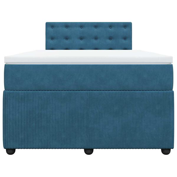 vidaXL Cama box spring con colch&oacute;n terciopelo azul 120x190 cm