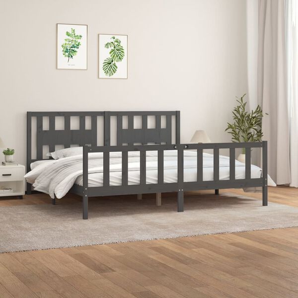 vidaXL Estructura de cama sin colchón madera de pino gris 200x200 cm