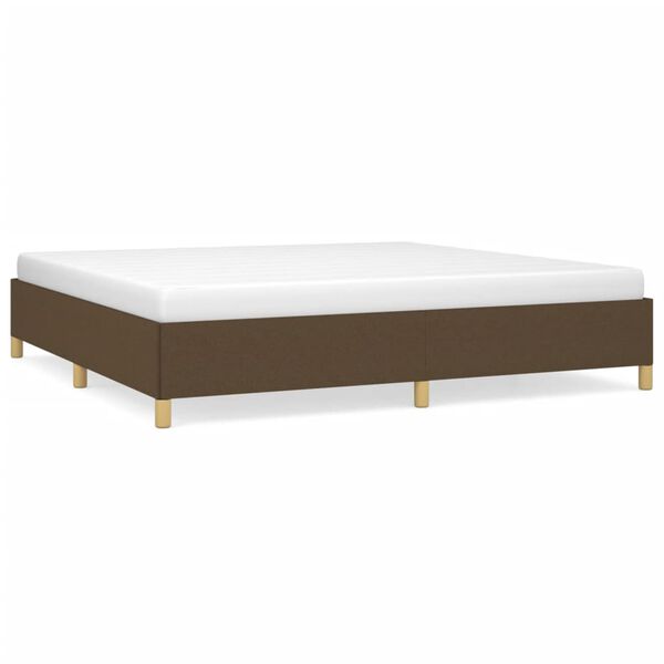 vidaXL Cama sin colchón tela marrón oscuro 200x200 cm