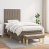 vidaXL Cama box spring con colch&oacute;n tela gris taupe 90x200 cm