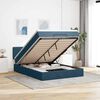 vidaXL Estructura de cama otomana con colch&oacute;n terciopelo azul oscuro