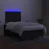 vidaXL Cama box spring con colch&oacute;n LED tela negro 120x200 cm