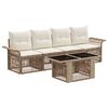 vidaXL Conjunto de sof&aacute;s de jard&iacute;n 5 uds. Beige y blanco crema