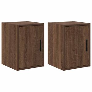 vidaXL Armarios de pared 2 uds para garaje madera marr&oacute;n roble