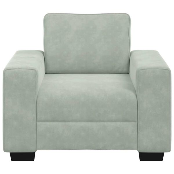 vidaXL Sill&oacute;n sof&aacute; gris claro 60 cm terciopelo