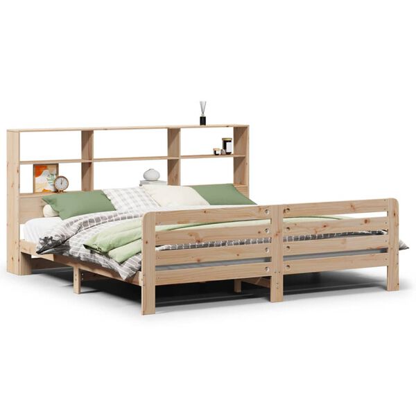 vidaXL Estructura de cama sin colch&oacute;n madera maciza de pino 180x200 cm