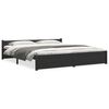 vidaXL Estructura de cama sin colch&oacute;n madera maciza negro 180x200 cm