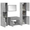 vidaXL Juego muebles de ba&ntilde;o 4 pzas madera contrachapada gris hormig&oacute;n