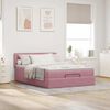 vidaXL Estructura cama otomana con colch&oacute;n terciopelo rosa 140x190 cm