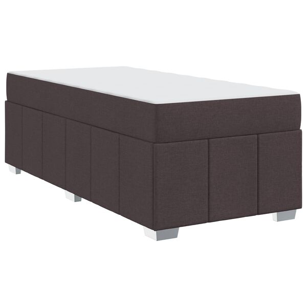 vidaXL Estructura de cama con colch&oacute;n Marr&oacute;n Oscuro 100 x 200 cm tela