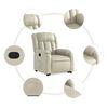 vidaXL Sill&oacute;n reclinable elevable cuero artificial color crema