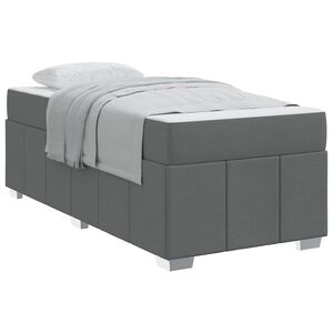 vidaXL Estructura de cama con colch&oacute;n Gris oscuro 90 x 190 cm tela