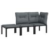 vidaXL Juego de muebles jard&iacute;n 3 pzas rat&aacute;n sint&eacute;tico negro y gris