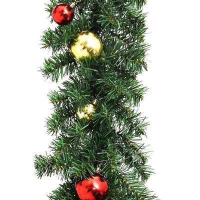 vidaXL Guirnalda de Navidad decorada con bolas 5 m