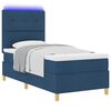vidaXL Cama tipo Box Spring con colch&oacute;n Azul 90 x 190 cm tela
