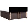vidaXL Cama box spring con colch&oacute;n tela marr&oacute;n oscuro 180x200 cm