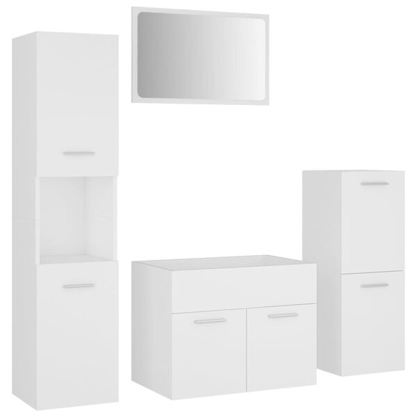 vidaXL Conjunto de muebles de ba&ntilde;o aglomerado blanco