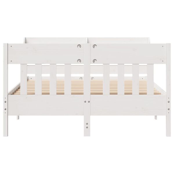 vidaXL Estructura de cama sin colch&oacute;n madera de pino blanca 150x200 cm