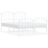 vidaXL Estructura cama sin colch&oacute;n con estribo metal blanco 150x200 cm