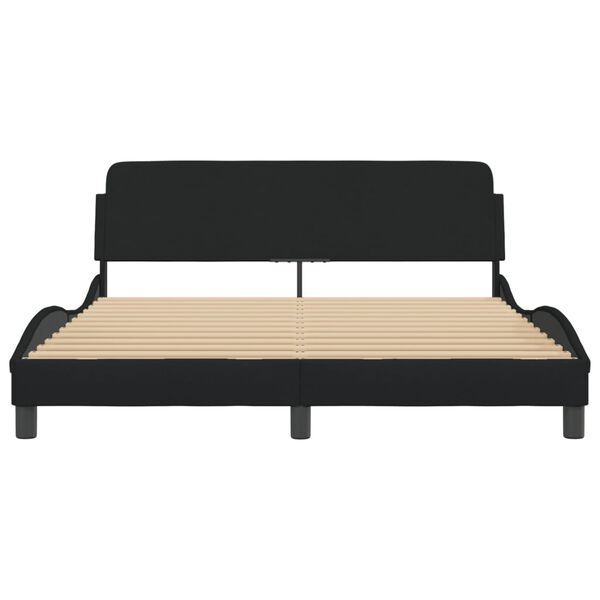 vidaXL Estructura de cama Dover tela negro 160x200 cm