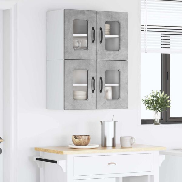 vidaXL Mueble de Cocina Kalmar 2 pcs Gris Concreto 60 x 31 x 40 cm