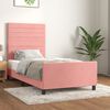 vidaXL Estructura de cama sin colch&oacute;n terciopelo rosa 90x190 cm