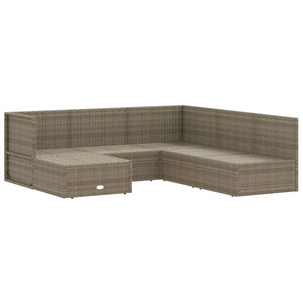 vidaXL Set de muebles de jard&iacute;n 6 pzas y cojines rat&aacute;n sint&eacute;tico gris