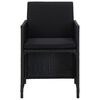 vidaXL Set comedor de jard&iacute;n 5 piezas y cojines rat&aacute;n sint&eacute;tico negro
