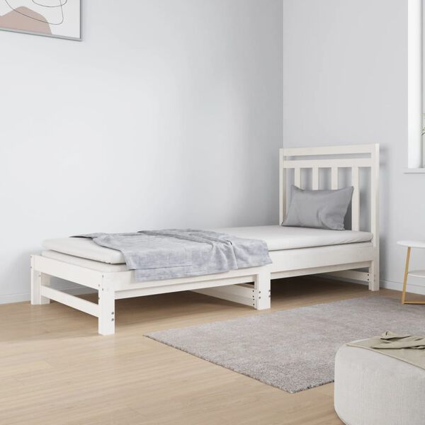 vidaXL Sof&aacute; cama extra&iacute;ble sin colch&oacute;n blanco 2x(90x190) cm