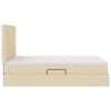 vidaXL Cama con almacenamiento y LED Crema 140 x 190 cm Poli&eacute;ster