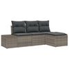 vidaXL Conjunto de sof&aacute; de jard&iacute;n 4 uds. Gris rat&aacute;n sint&eacute;tico