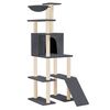 vidaXL Rascador para gatos con postes de sisal gris oscuro 166 cm