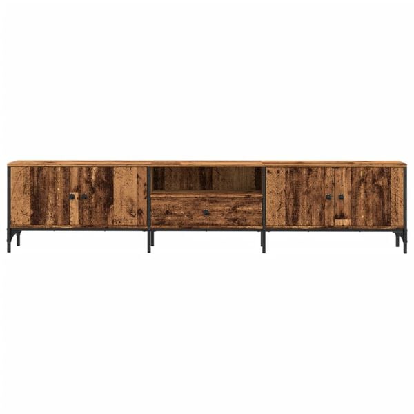 vidaXL Mueble TV con caj&oacute;n madera ingenier&iacute;a envejecida 200x25x44 cm