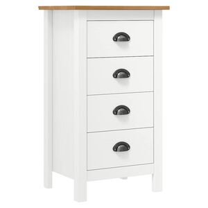 vidaXL Mesita de noche Hill madera maciza de pino blanco 46x35x49,5 cm