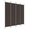 vidaXL Biombo divisor de 4 paneles de tela marr&oacute;n 200x200 cm