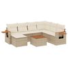 vidaXL Juego de sof&aacute;s de jard&iacute;n con cojines beige 8 pzas rat&aacute;n PE
