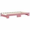 vidaXL Sof&aacute; cama nido con colch&oacute;n terciopelo rosa 100x200 cm