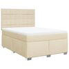 vidaXL Cama box spring con colch&oacute;n tela color crema 140x190 cm